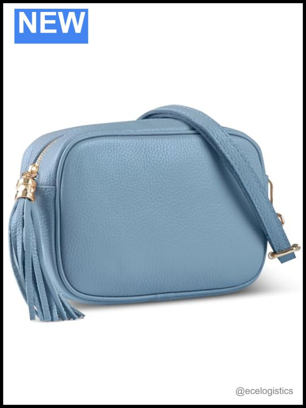 Italian Full-Grain Leather Crossbody Bag Small Purse with Tassel